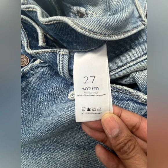 MOTHER Denim The Fly Cut Stunner Ankle Fray Jeans Night Sz 27 – Brand New - Picture 10 of 15